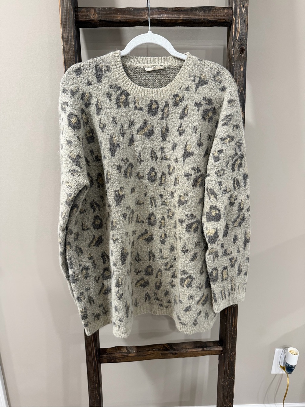Easel Animal Print Oversized Sweater